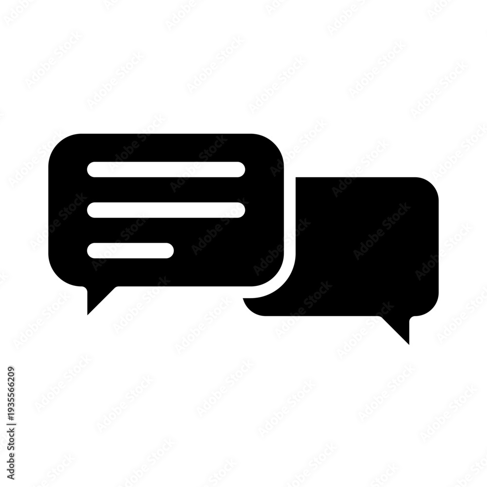 Naklejka premium Speech bubble vector icon. Chat Illustration sign. Correspondence symbol. text logo.