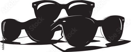 Black umbrella isolated on white background with handle