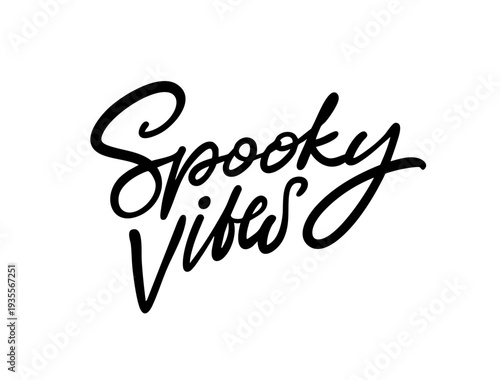 Hand drawn lettering illustration with the phrase Spooky vibe