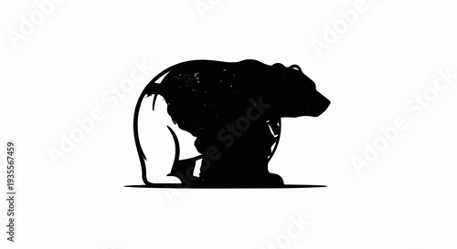 Stylized black bear silhouette with textured fur