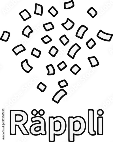 A flurry of confetti-like shapes floats above bold text