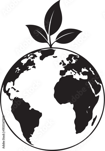 Earth with leaves growing out of it symbolizing hope