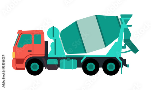 Cement Mixer Truck Icon for Construction Industry