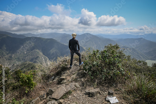 Panoramic View Of Beautiful Mountains And Fangshan River Valley With Watermelon Field From BaCengBaMoShan Hiking Trail, Shizi, Pingtung, Taiwan