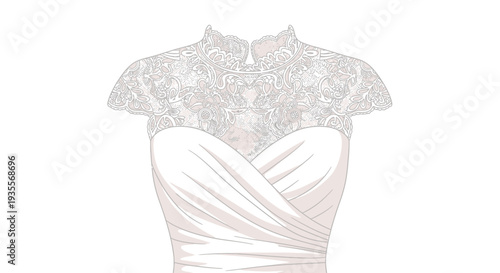 White Lace Top with Pink Accent.