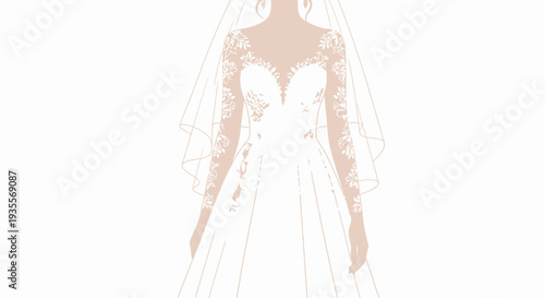 White Wedding Dress with Lace Details.