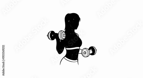 Silhouette of a woman performing bicep curls with dumbbells (1)
