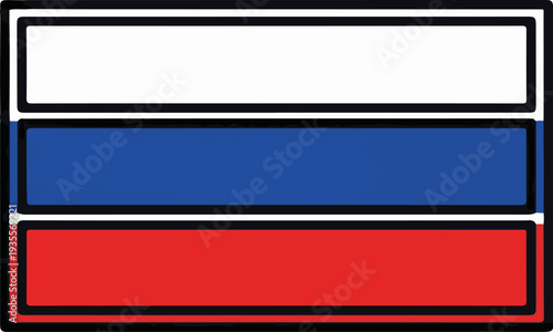Rectangular flag with three horizontal stripes white, blue, and red