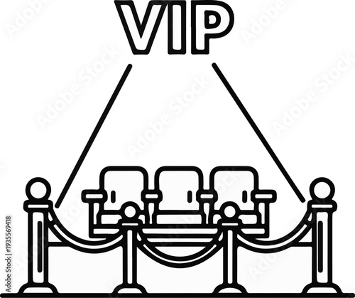 VIP seating area with velvet ropes and stanchions