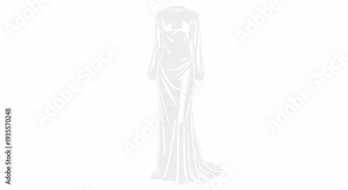 Elegant Long Dress Fashion Design Concept.