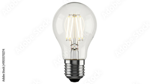 Bild auf Leinwand Isolated vintage light bulb, classic filament incandescent bulb, glowing warm en