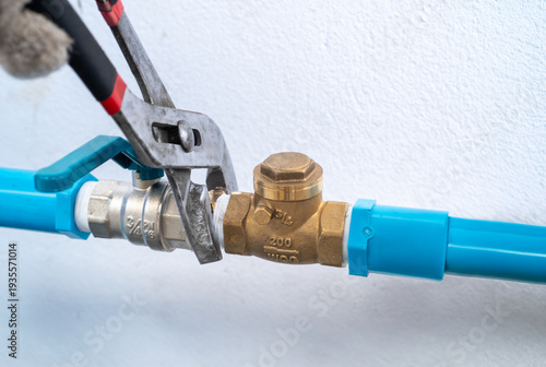 Obraz na plátně A 200 WOG check valve is a one-way flow control device rated to handle a maximum