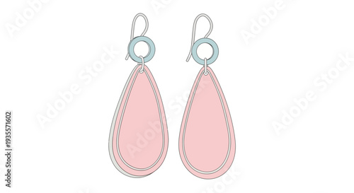 Pink Teardrop Earrings with Silver Clasp.