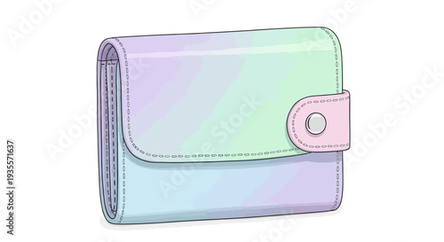 Pastel Colored Clutch Wallet Illustration.