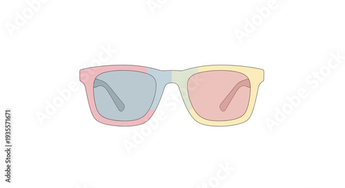 Colorful Sunglasses with Pink and Yellow Frames.