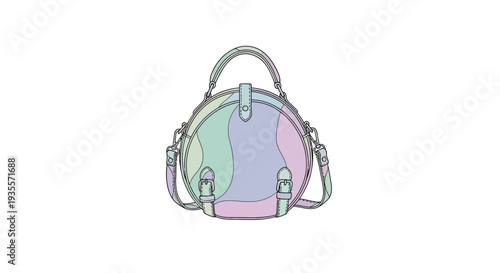 Pastel Colored Handbag with Metallic Accents.