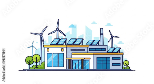 Sustainable Building with Wind Turbines.