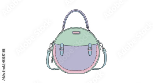 Pastel Colored Handbag Fashion Accessory Illustration.