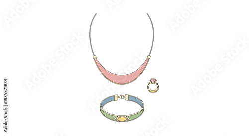 Pink Necklace and Jewellery Set Display.