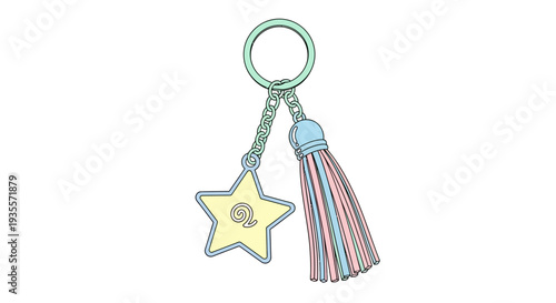 Colorful Keychain with Star and Tassel.