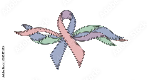 Colorful Ribbon Illustration for Awareness Campaign.