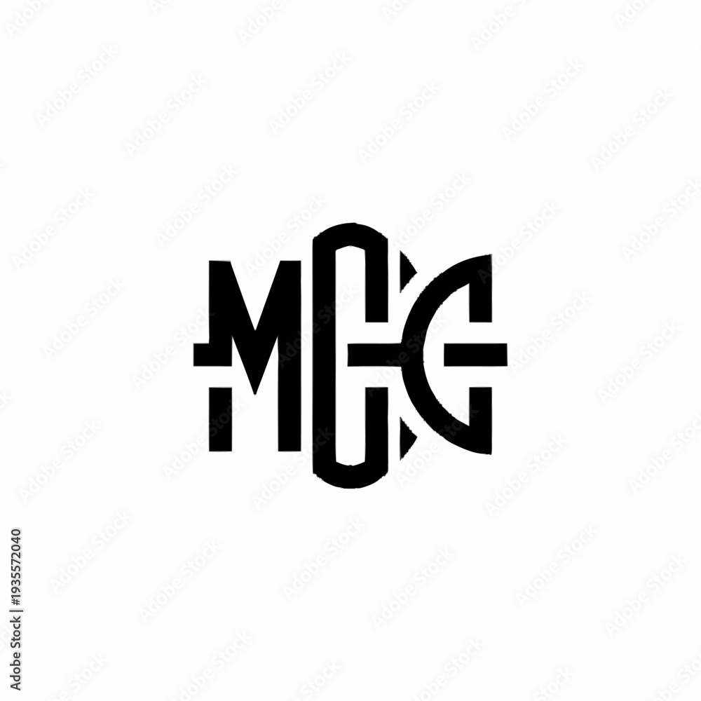 Obraz premium Monogram logo design with intertwined letters M, C, and G in a modern, bold, and clean style.
