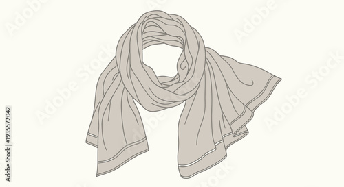 Soft Pink Scarf Wrapped Around Neck.