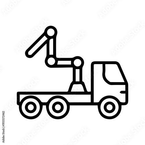 Industrial Crane Truck Outline