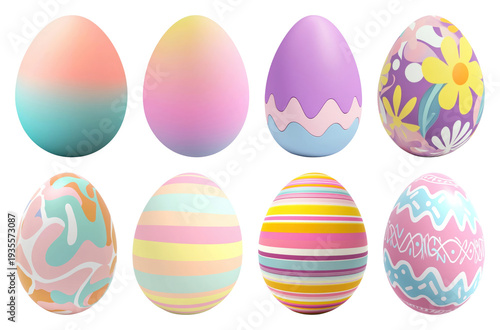 PNG Colorful decorative Easter eggs variety on transparent background