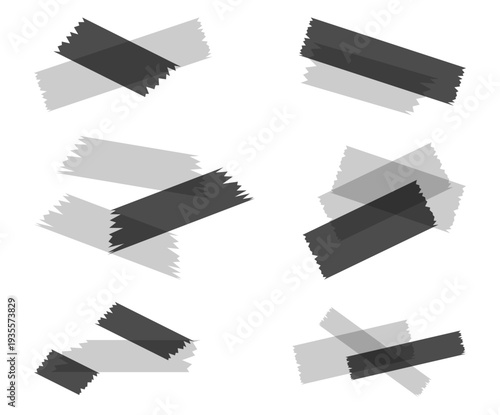Set of stripes duct tapes adhesive notes different shape illustration clipart
