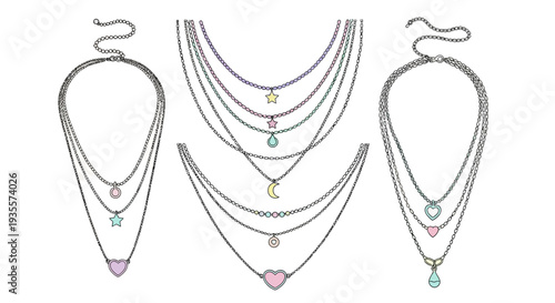 Collection of Elegant Necklaces with Pendants.