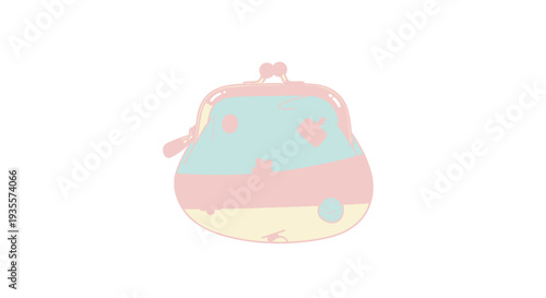 Pastel Colored Coin Purse with Zipper.