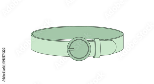 Simple Green Leather Dog Collar Illustration.