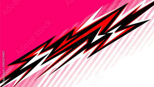 Dynamic abstract illustration featuring motion, energy, speed, lines, and shapes in a vibrant diagonal composition