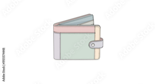 Illustration of a pastel colored wallet.