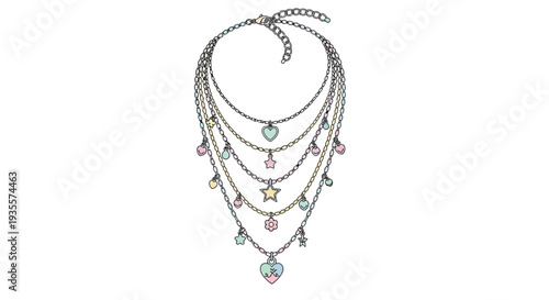 Layered Necklaces with Stars and Pendants.