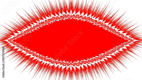 Dynamic red diamond shape with explosive burst of pointed edges and sharp lines