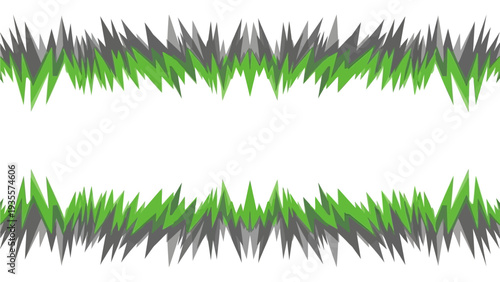 Grass border illustration with green and gray blades