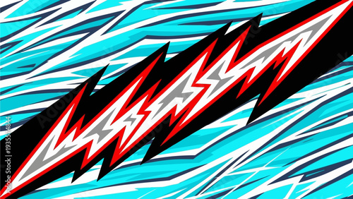 Dynamic Illustration of Whisk Concept with Lightning Bolt, Abstract Shapes, and Vibrant Colors in Motion