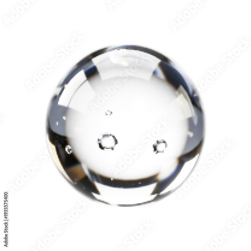 Magic crystal ball in halftone style. Color dotted vector illustration of mystical fortune telling sphere symbolizing prediction, divination, astrology and occult spirituality.