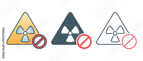 Radiation Danger Prohibited Symbol. Vector Illustration