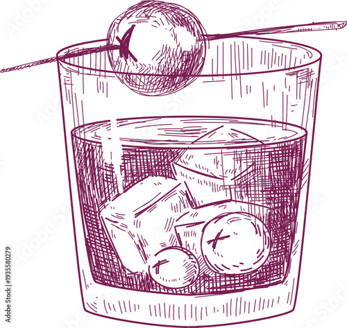 Drink with Ice and Berry