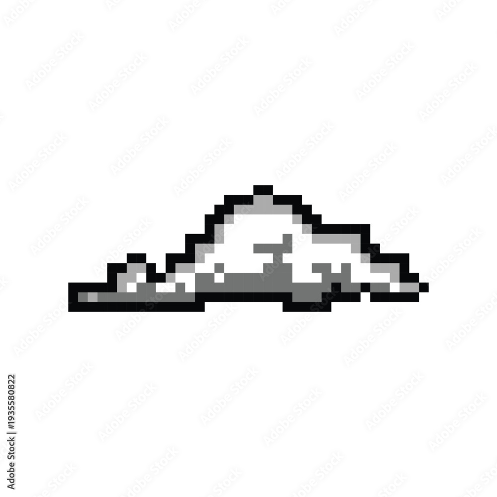 Obraz premium Pixel art white cloud or smoke element object clipart