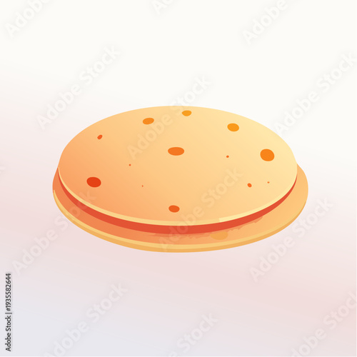 Fluffy Tortillas Stacked Together with Soft Shadows, Isolated on White Background