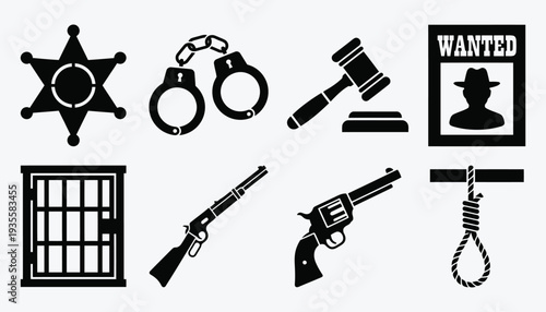 Western Law Enforcement Justice Icons