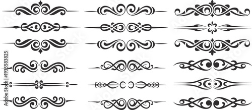 Vintage calligraphic design elements and decorative page frames set