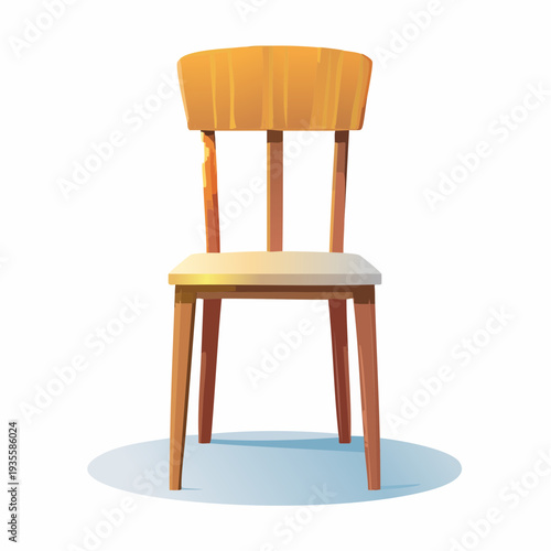 Wooden chair with a cushioned seat and a warm, inviting ambiance