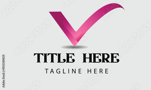 Modern Pink Gradient Checkmark Logo Design for Corporate Business Success and Innovative Brand Identity Solutions