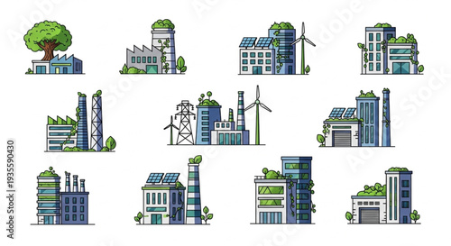 Sustainable City Buildings with Green Technology.