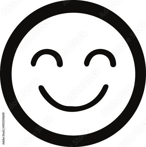 Smiley face icon.Happy smiley face or emoticon line art icon for apps and websites,Emoticon icon Emoji social reactions icon, mood and satisfaction buttons, user feedback or rating scale.